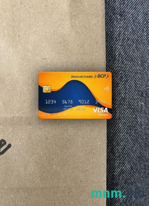 Peru Banco de Credito del Peru (BCP) bank visa karta elektronowa wygląd fotograficzny skan PSD + zdjęcie